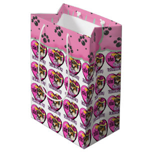 Australian Shepherd Dog Valentine's Day Medium Gift Bag