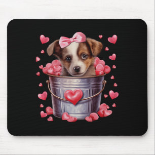 Australian Shepherd Dog Valentines Puppy Love Hear Mouse Mat