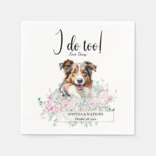 Australian Shepherd Dog Wedding Cocktail Napkins