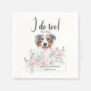 Australian Shepherd Dog Wedding Cocktail Napkins