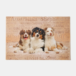 Australian Shepherd dogs  on Word Cloud 1 Doormat