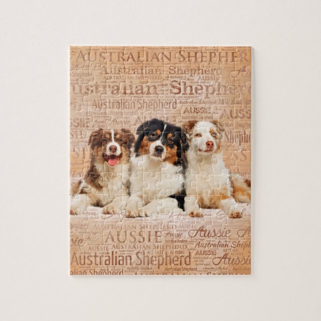 Australian Shepherd dogs  on Word Cloud 1 Jigsaw Puzzle (Vertical)