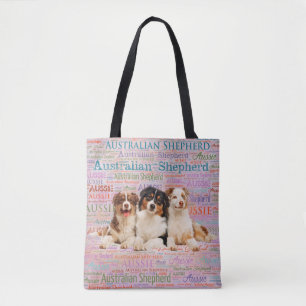 Australian Shepherd dogs on Word Cloud 2 Tote Bag