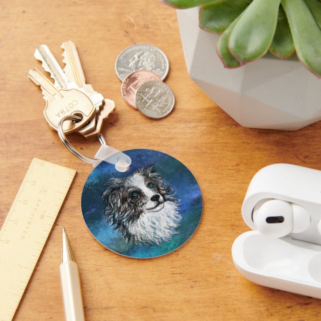 Australian shepherd drawing Keychain (Desk)