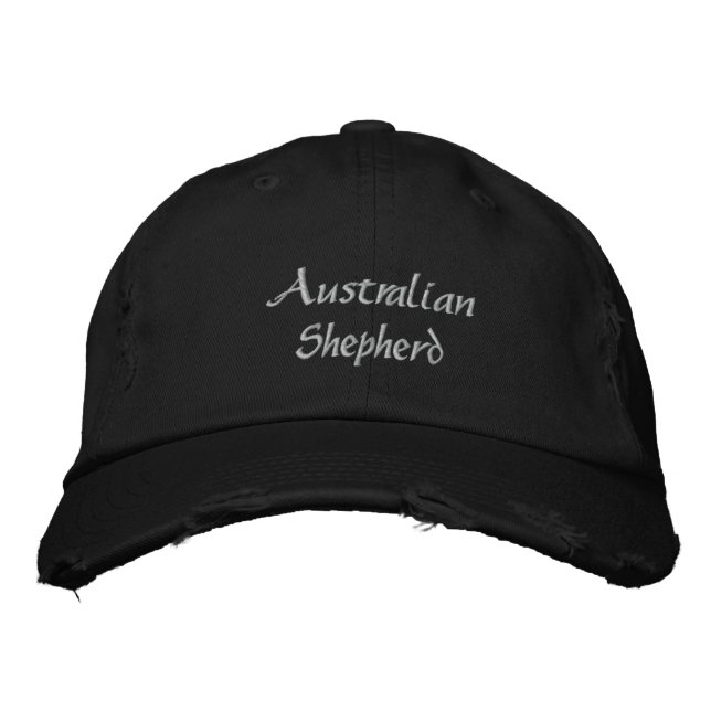 Australian Shepherd Embroidered Baseball Cap (Front)