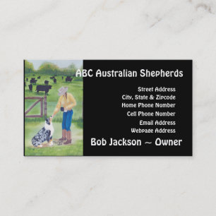 Australian Shepherd "End of the Day" Painting Business Card