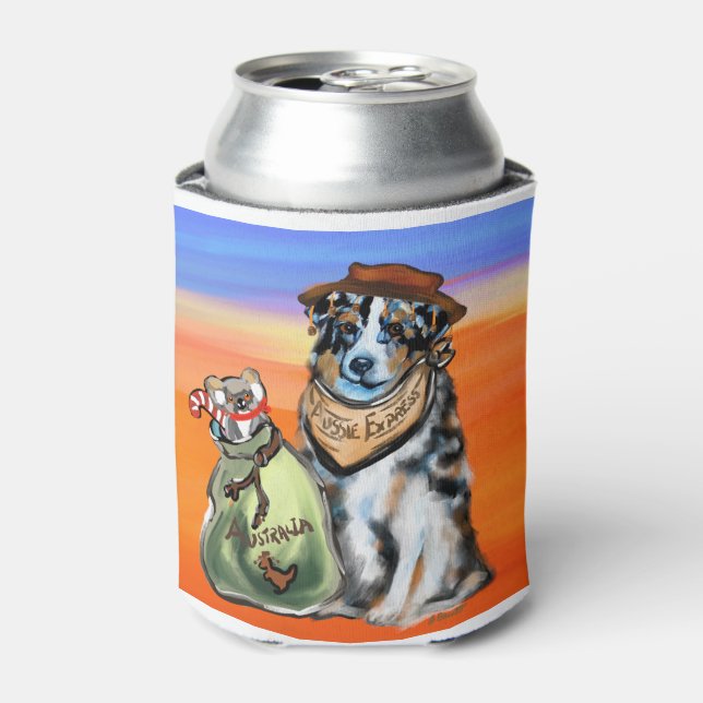 Australian Shepherd Express Can Cooler (Can Front)