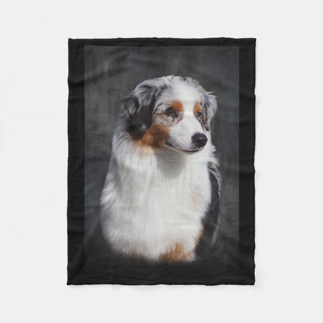 Australian Shepherd Fleece Blanket (Front)