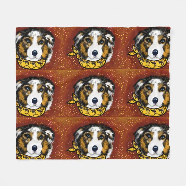 AUSTRALIAN SHEPHERD      FLEECE BLANKET (Front (Horizontal))