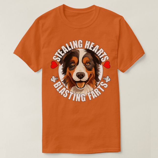 Australian Shepherd Funny Aussie Stealing Hearts B T-Shirt (Design Front)