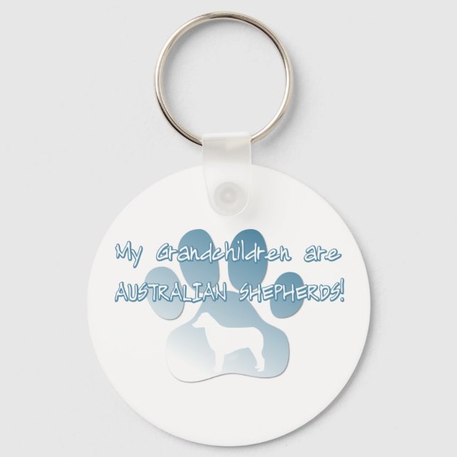 Australian Shepherd Grandchildren Keychain (Front)