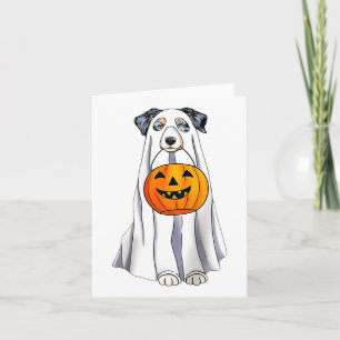Australian Shepherd Halloween Funny Ghost Costume  Card