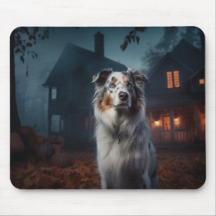 Australian Shepherd Halloween Scary Mouse Mat