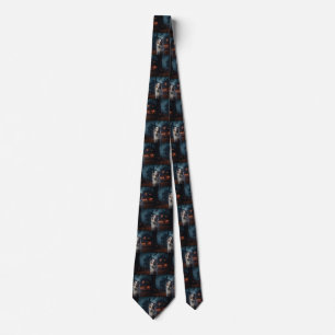 Australian Shepherd Halloween Scary Tie