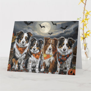Australian Shepherd Halloween Spooky  Card