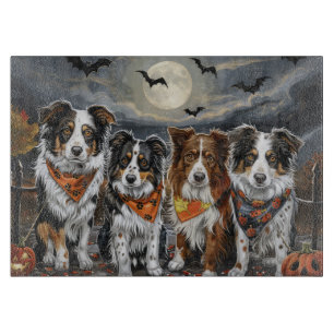 Australian Shepherd Halloween Spooky  Cutting Board