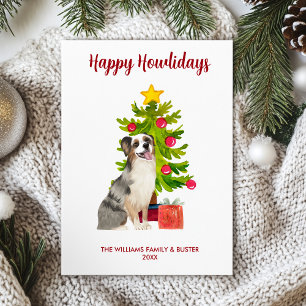 Australian Shepherd Happy Howlidays Card