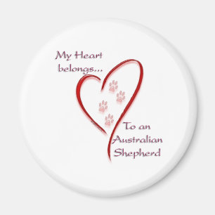 Australian Shepherd Heart Belongs Magnet