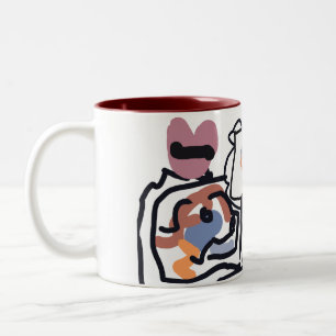 Australian Shepherd hearts  Two-Tone Coffee Mug