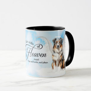 Australian Shepherd Heaven Personalised Memorial Mug