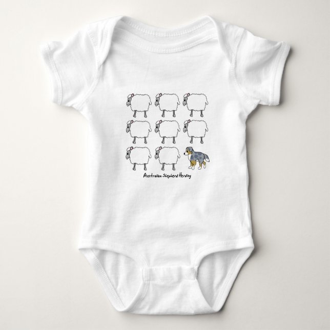 Australian Shepherd Herding Sheep Baby Creeper (Front)