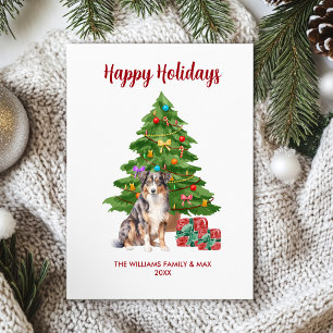 Australian Shepherd Holiday Card
