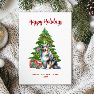 Australian Shepherd Holiday Card