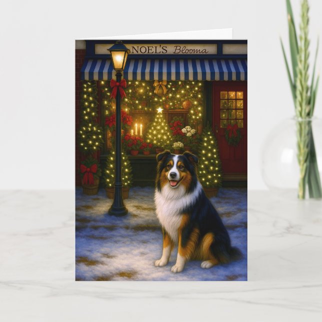 Australian Shepherd Holiday Card (Front)