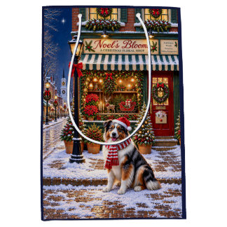 Australian Shepherd Holiday Medium Gift Bag