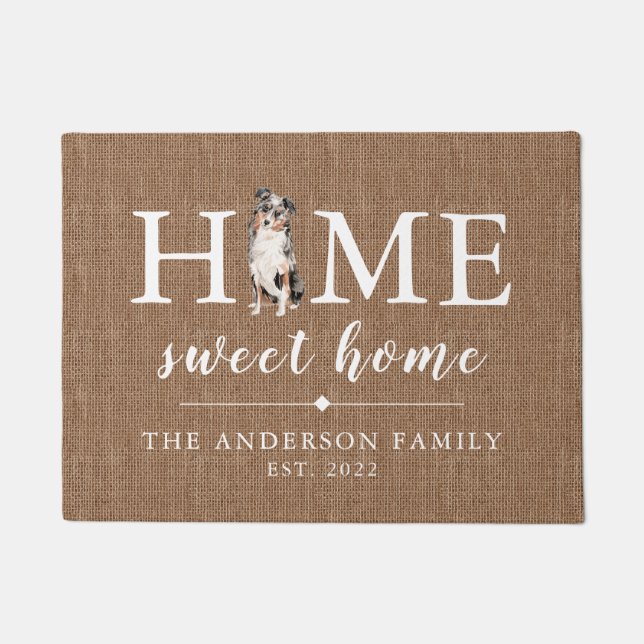 Australian Shepherd Home Sweet Home Doormat (Front)