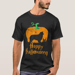Australian Shepherd In A Pumpkin Happy Halloween T-Shirt