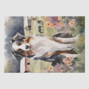 Australian Shepherd in a Rustic Setting Decoupage Tissue Paper