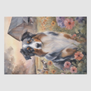 Australian Shepherd in a Rustic Setting Decoupage Tissue Paper