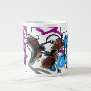 Australian Shepherd in city Large Coffee Mug