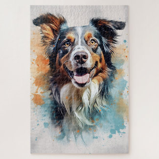 Australian shepherd ink painting 1014 piece puzzle