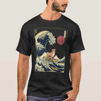 Australian Shepherd Japanese Kanagawa Wave Funny S T-Shirt