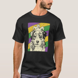 Australian Shepherd Jester Mardi Gras Dog Mom or D T-Shirt