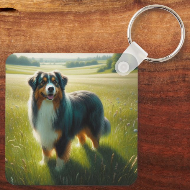 Australian Shepherd Key Ring (Back)