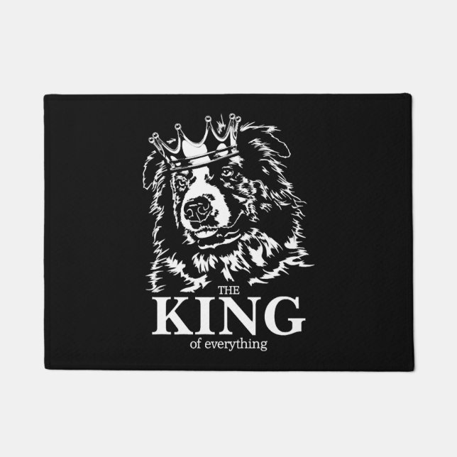 Australian Shepherd King of Everything dog dad  Doormat (Front)