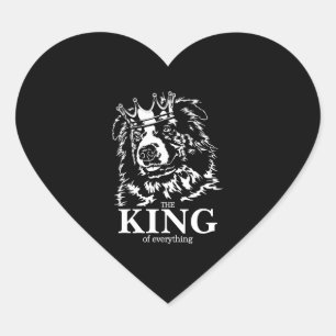 Australian Shepherd King of Everything dog dad Heart Sticker