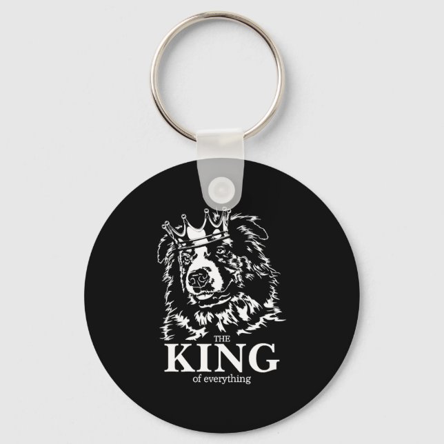 Australian Shepherd King of Everything dog dad  Key Ring (Front)