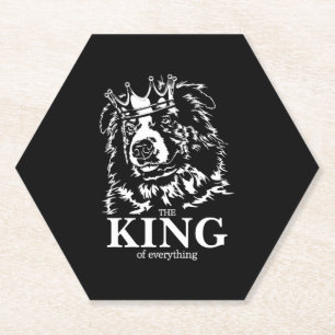 Australian Shepherd King of Everything dog dad Paper Coaster