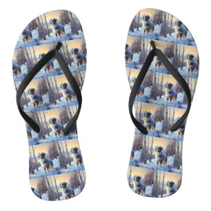 Australian Shepherd Let It Snow Christmas Flip Flops