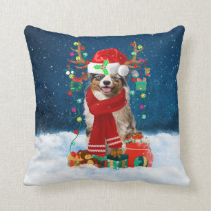 Australian Shepherd Let it snow Christmas Holidays Cushion