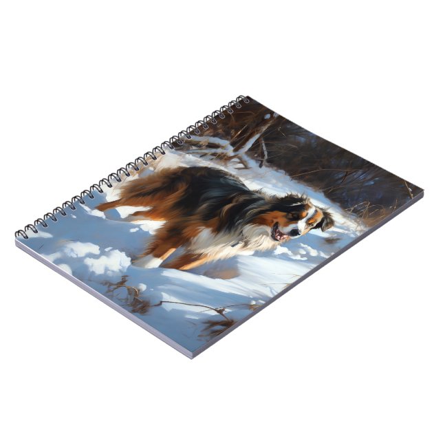 Australian Shepherd Let It Snow Christmas Notebook (Left Side)