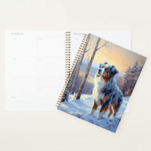 Australian Shepherd Let It Snow Christmas  Planner