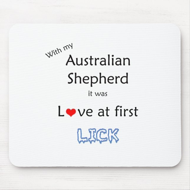 Australian Shepherd Lick Design Mouse Mat (Front)