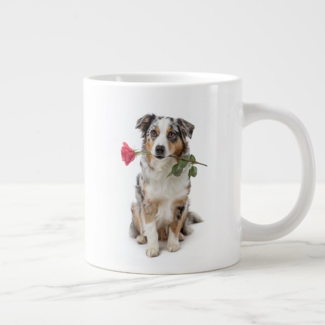 Australian Shepherd Love Large Coffee Mug (Right)