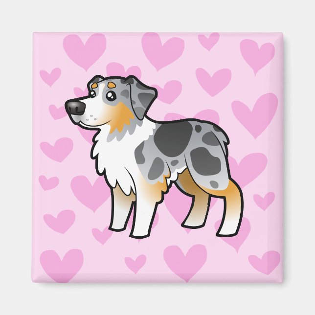 Australian Shepherd Love Magnet (Front)