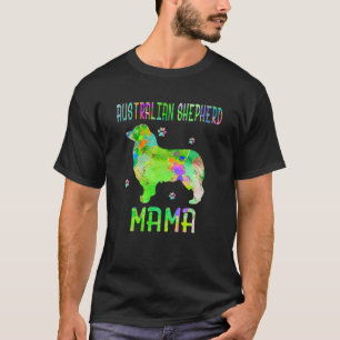 Australian Shepherd Mama Colourful Dog Mum Lover T-Shirt